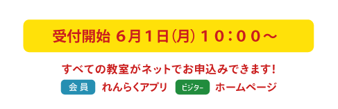 お申込み：会員はれんらくアプリ、ビジターはホームページ